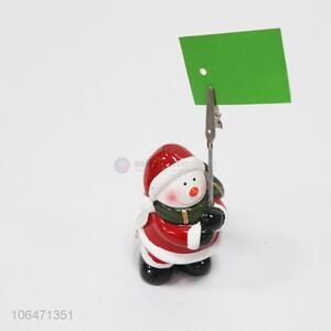Wholesale Christmas decoration ceramic snowman card holder