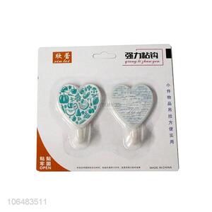 Hot selling strong adhesive heart shaped plastic sticky hooks