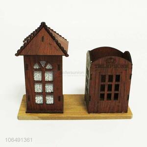 Wholesale delicate wooden telephone booth wooden crafts