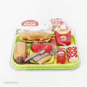 New Design Simulation Food With Tableware Toy Set