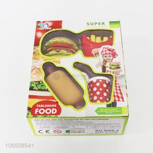 Suitable price kids plastic hamburger hotdog set toy fast food toys