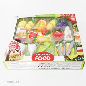 Factory price kids plastic hamburger fruit salad set toy fast food toys