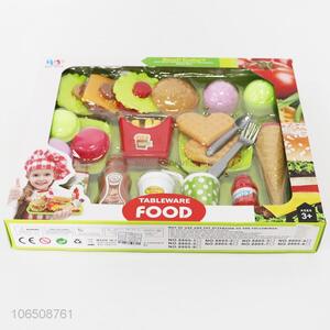 Good quality kids plastic hamburger ice cream set toy fast food toys