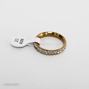 Wholesale hottest gold plated finger rings rhinestone band rings