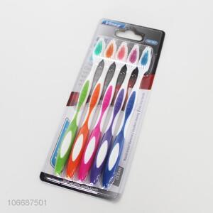 Wholesale custom logo 5pcs/set plastic toothbrush