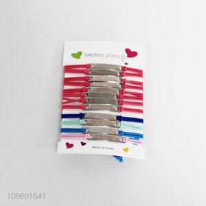 Suitable price 12pcs elastic cord bracelet with alloy charms