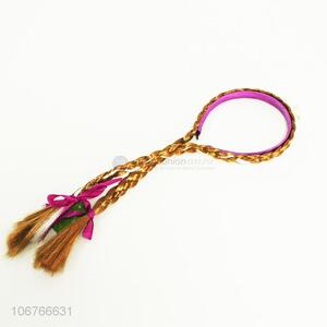China OEM braided hairpiece headband with bowknot