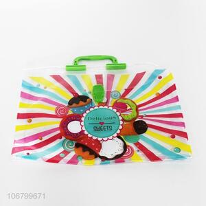 New products colorful desserts printed pvc file bag