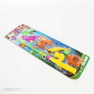 Wholesale colorful kids fishing toy set with fishing pole