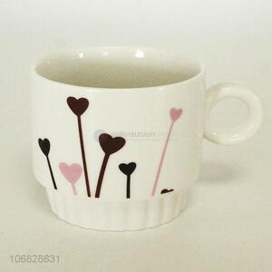 Factory direct sale heart pattern ceramic cup porcelain cup