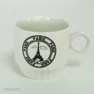 Unique design paris tower pattern ceramic cup porcelain cup