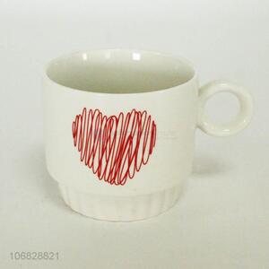 Fashion design heart pattern ceramic cup fashion drinkware