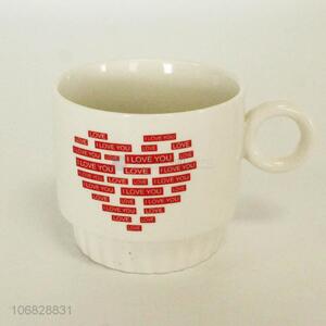 Newest fashion heart pattern ceramic cup porcelain cup