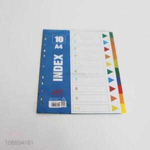 Wholesale A4 10 Tabs Colorful Page Index Dividers File Folder