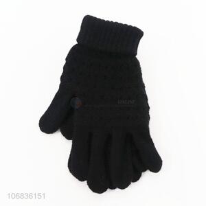 Hot selling five finger gloves winter warm  knitted acrylic gloves