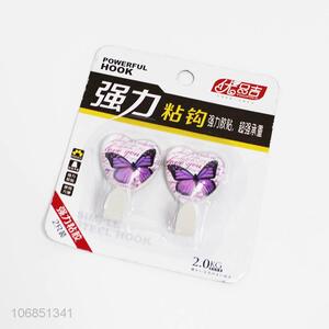 Competitive Price 2PC Butterfly Pattern Plastic Sticky Hook