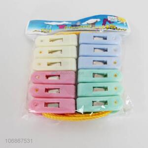12PC Plastic Clothes Pegs with Clothesline