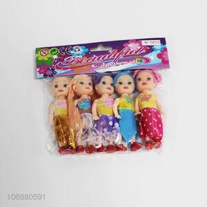 Wholesale Unique Design 5PC Plastic Dolls Toys for Kids Girls