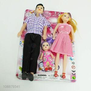 Wholesale good gift plastic baby dolls a family of three dolls for girls