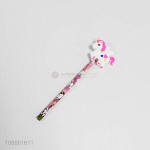 Newest lovely cartoon unicorn design wooden pencil for kids
