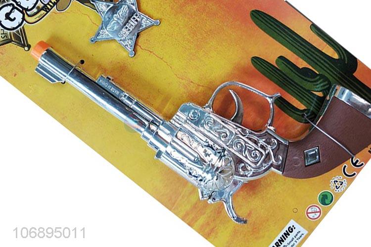 Popular Kids Toy Gun Plating Cowboy Gun And Police Badge Set