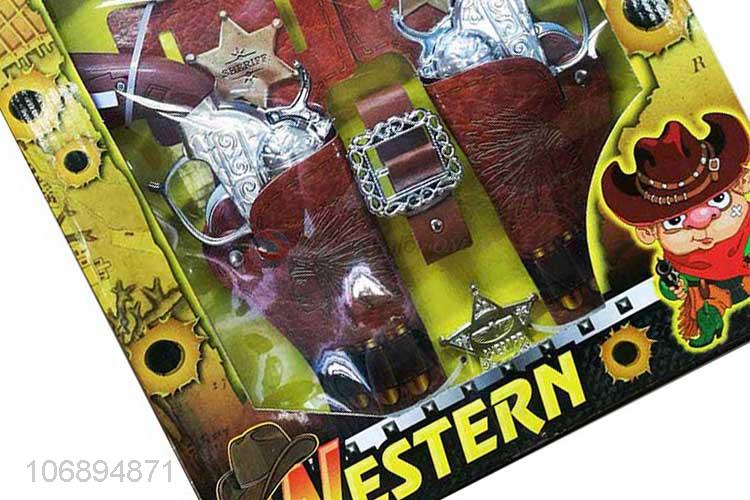 Custom Two Plating Western Cowboy Gun Set For Kids