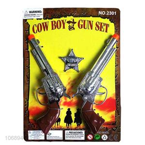 Hot Sale Double Plating Cowboy Gun And Police Badge Set