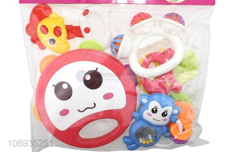 Wholesale Hand Shaker Bell Jingle Ring Rattle Ball Toy Plastic Baby Toy Set