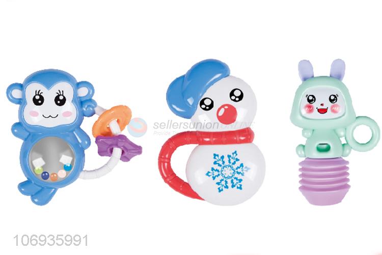 Cheap Price Cartoon Hand Bell Toy Baby Rattle Set Shaking Plastic Toys Set