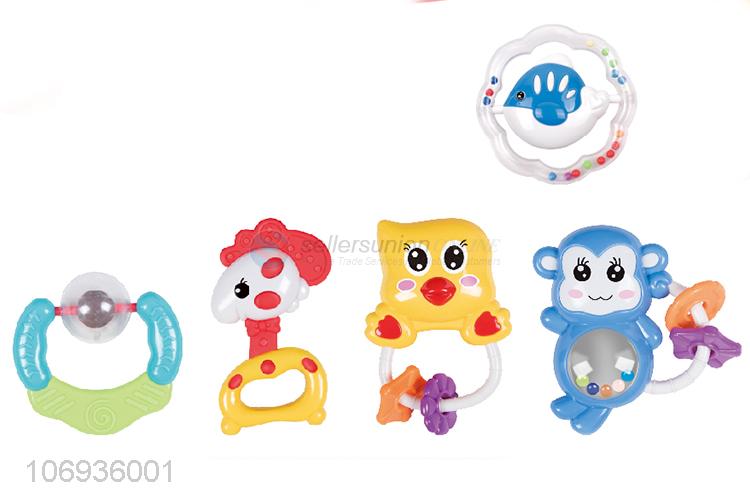 Factory Wholesale Cute Cartoon Plastic Baby Rattle Grasping Hand Shaking Bell Toy