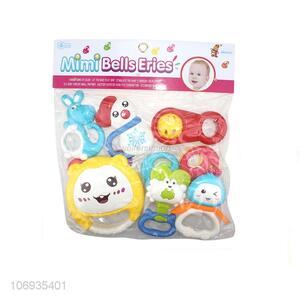Contracted Design Cute Educational Baby Plastic Rattle Hand Bell Toy Set