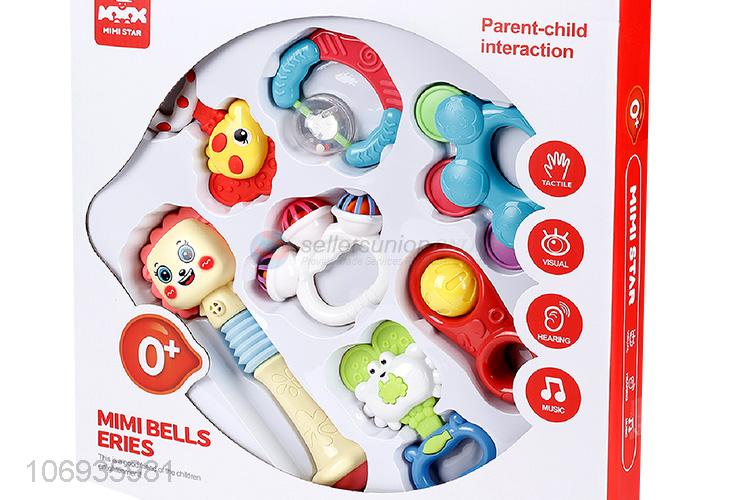 High Sales Colorful Plastic Bells Toys Baby Shaking Hand Bells Toys Set