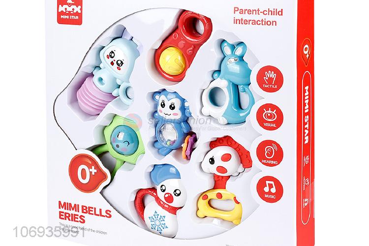 Cheap Price Cartoon Hand Bell Toy Baby Rattle Set Shaking Plastic Toys Set
