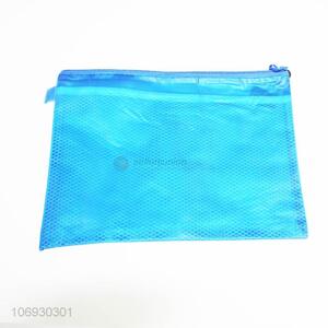 Wholesale cheap plastic mesh zipper document file folder bag