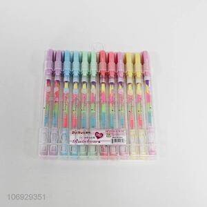 Hot sale 12pcs crystal rainbow diamond pens highlighters