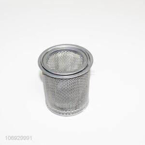 New Metal Stand Mesh Style Pen Pencil Pot Office Desk Organizer Round Pen Container