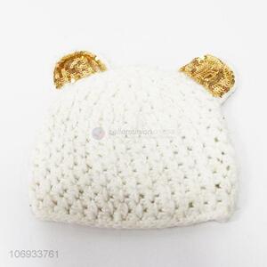 Wholesale creative women acrylic knitted cap with sequin ears