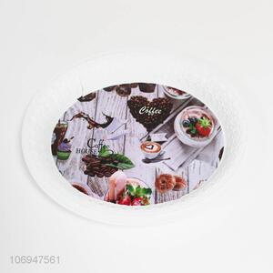 Custom printed round shape plastic serving trays and platters