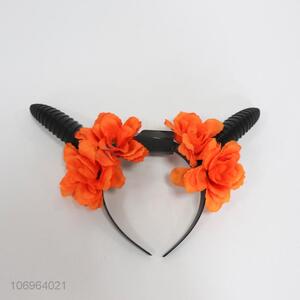 Recent style fashion flower ox horn headband for Christmas