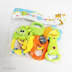 Hot selling colorful eco-friendly baby plastic rattle set