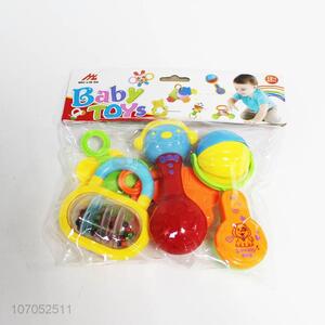 Competitive price food grade baby plastic rattle set baby toys
