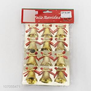 Hot selling Christmas decorative hanging pendant gold plastic Christmas bells