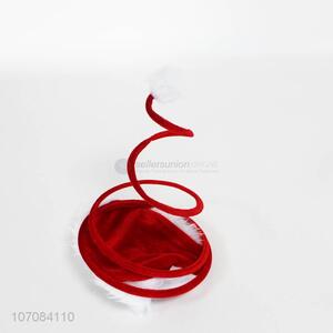 Wholesale new year party dancing red spiral shape spring Christmas hat