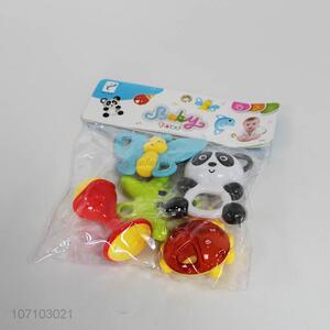 Hot sale cheap 5 pieces cartoon design baby rattle toys