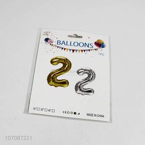 New Fashion Gold Number 2 Balloon Birthday Party Decorations
