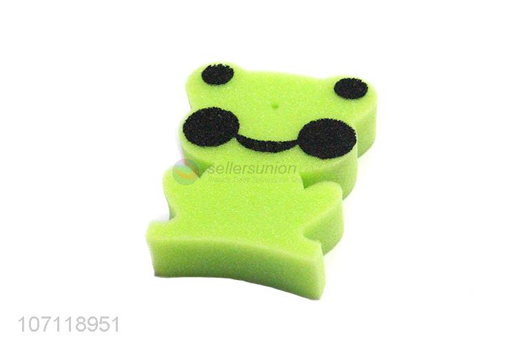 New design lovely frog shape children bath sponge exfoliating sponge