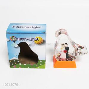 Unique design home ornaments novelty bird shape acrylic paper weight acrylic crafts