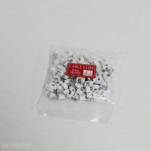 Wholesale 6mm round plastic nail cable clip, electric wire cable clip with nail