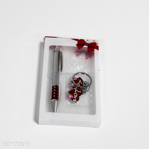 Good Sale Delicate Pen With Lovely Key Chain Gift Set