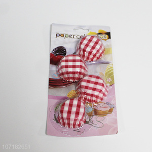Fashion design disposable 100 pieces checks printed cupcake paper cups